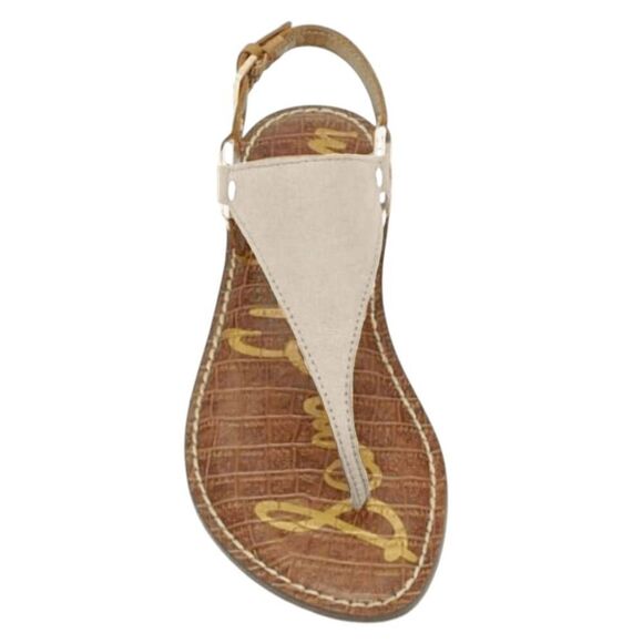 SAM EDELMAN Greta Nude Leather T Sandal Size 9M - Picture 1 of 5